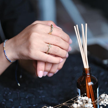 4pcs CZ Pave Gold Cross Ring, Modern Style Ring, Fashion Rings, Dainty Rings, Adjustable Ring (#GB-4092)