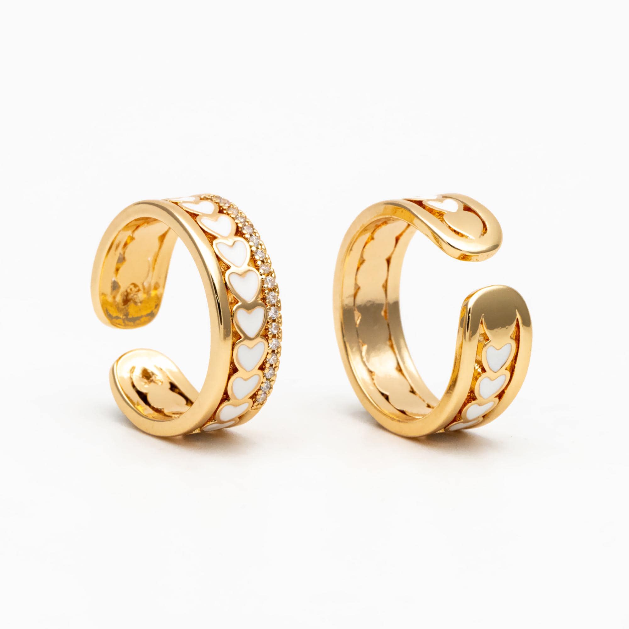 4pcs Gold Enamel Heart Ring, Everyday Ring, Modern Style Ring, Fashion Rings, Dainty Rings, Adjustable Ring (#JZ-059)