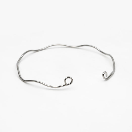 4pcs Gold/ Silver Waved Bangle Bracelets, Brass Expandable Bangle Wire (#GB-1169)