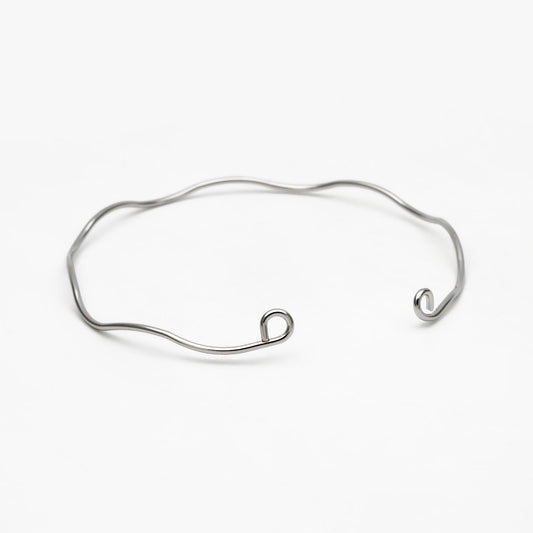 4pcs Gold/ Silver Waved Bangle Bracelets, Brass Expandable Bangle Wire (#GB-1169)