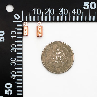 20pcs Gold/ Silver/ Rose Gold Crimp End Tips Caps, Leather Hemp Cord Chain Ends 4mm/ 5mm, Gold plated Brass, Lead Nickel Free (GB-330)