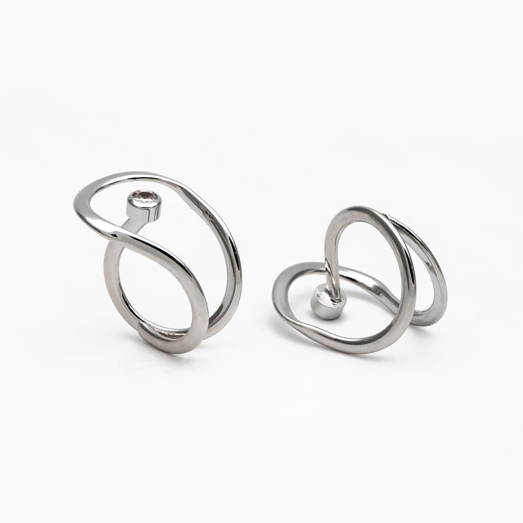 4pcs CZ Pave Gold/ Silver Double Band Ring, Everyday Ring, Fashion Rings, Adjustable Ring, Dainty Ring (#GB-4372)