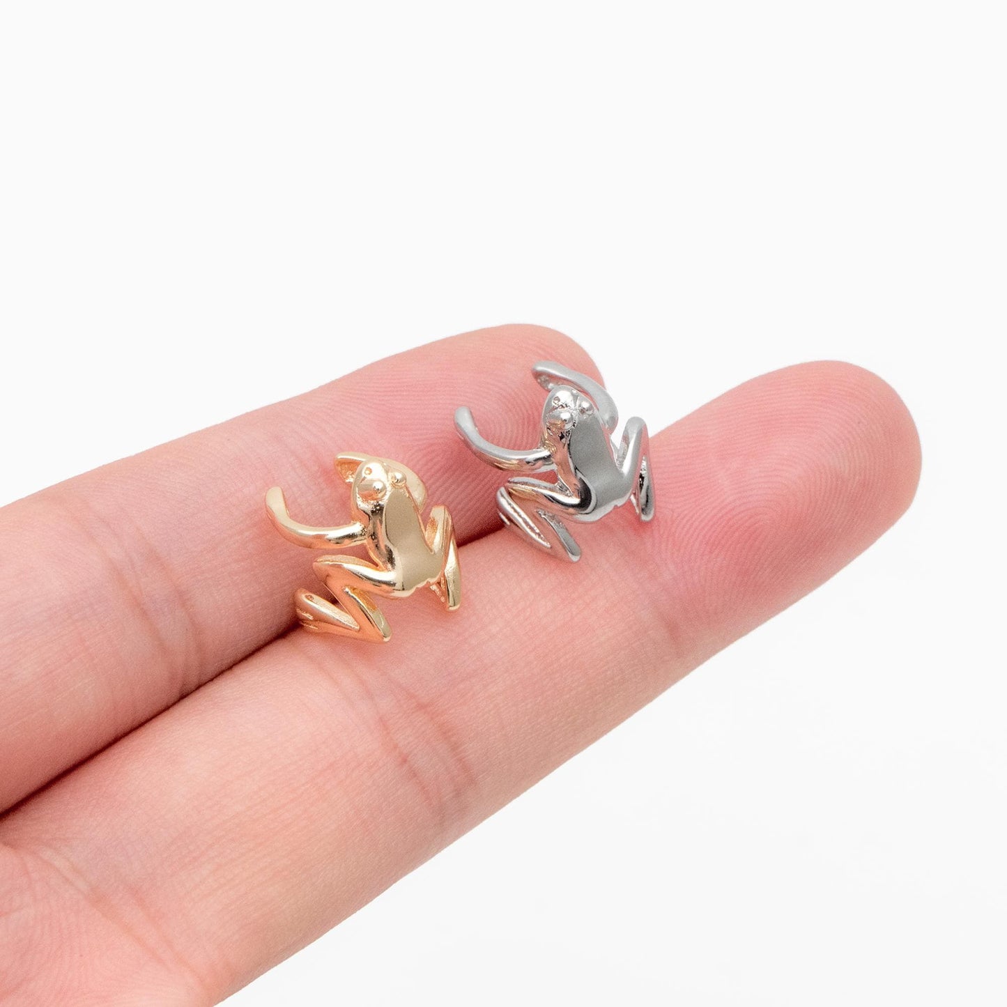 10pcs Gold/ Silver Frog Ear Cuff, Cartilage Ear Cuff, Gold/ Rhodium Plated Brass Ear Cuff, Cartilage Earrings (GB-4545)