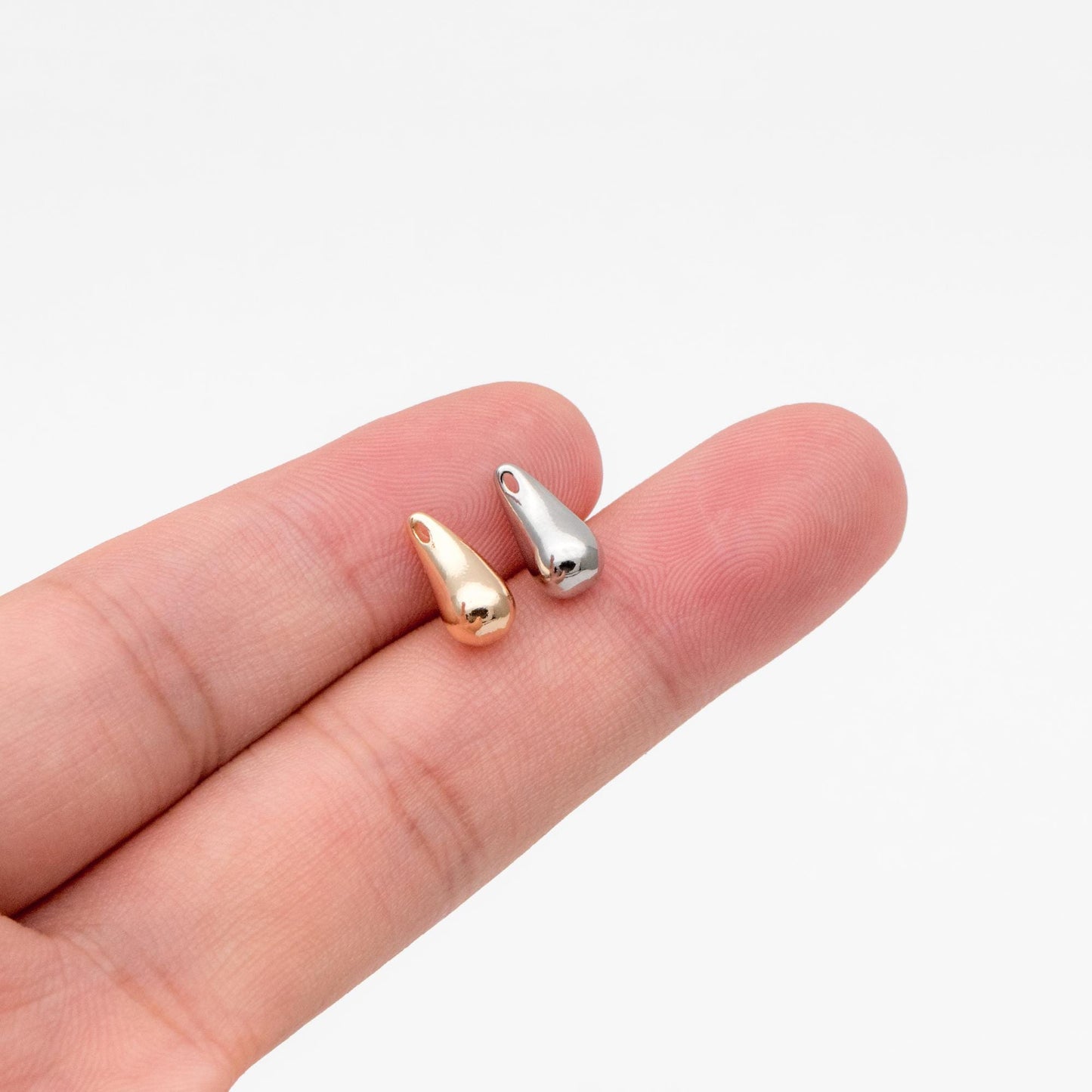 10pcs Gold/ Silver Tone Teardrop Charms 11x5mm, Earring Drop charms, Water Drop charms (GB-4559)