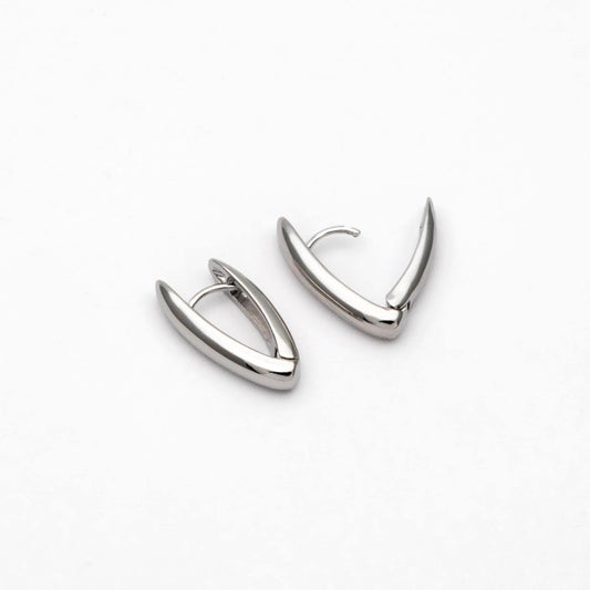 10pcs Gold/ Silver Tone Click-in Style Lever Back Earrings, Gold/ Rhodium plated Brass, Geometric Earring Hoops (GB-4562)