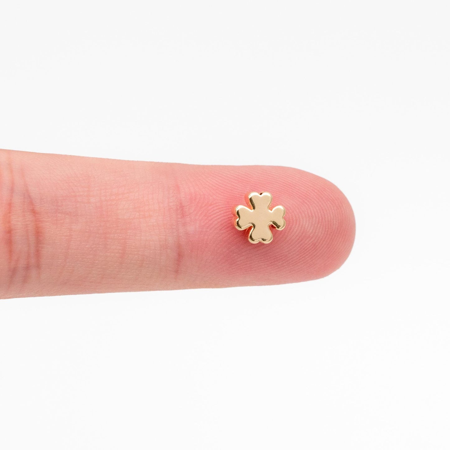 20pcs Gold plated Brass Clover Beads, Drill throught Four-leaf clover Spacers (GB-389)