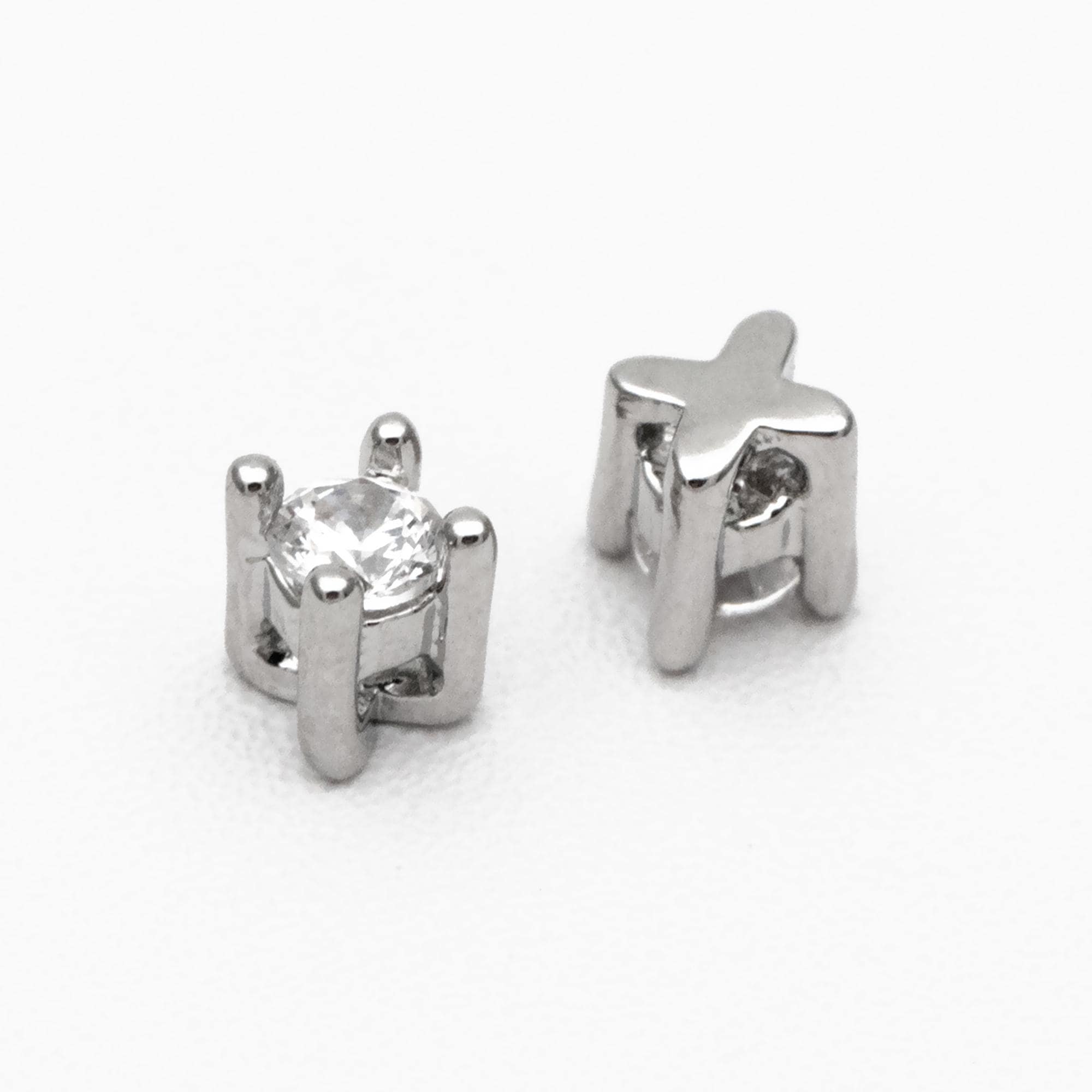 10pcs CZ pave Gold/ Silver Cube Beads 2.5/ 4mm, 18K Gold/ Rhodium plated Brass Spacer Beads, Jewelry Making Diy Material Supplies (GB-3192)