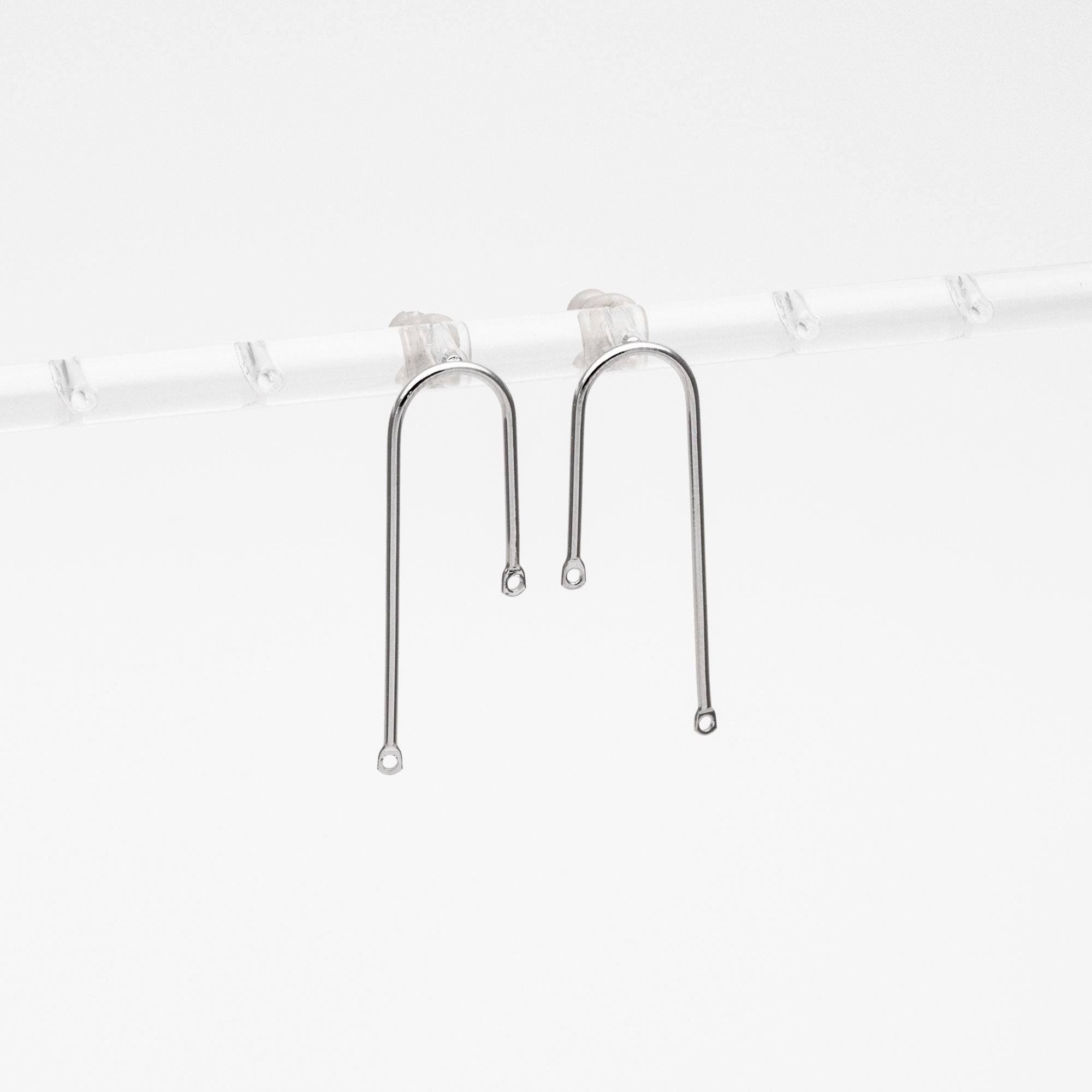 10pcs Gold Bar Stud Earrings, U-shaped Ear Posts, Simple Ear Wire Findings (GB-784-C)