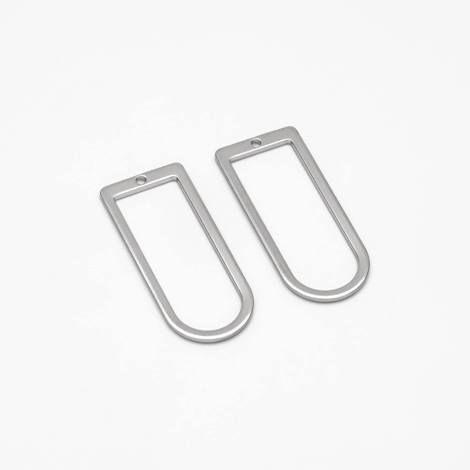 10pcs Gold/ Rhodium plated Brass Geometric Charms,30x13mm D Shaped Pendant (GB-1436)