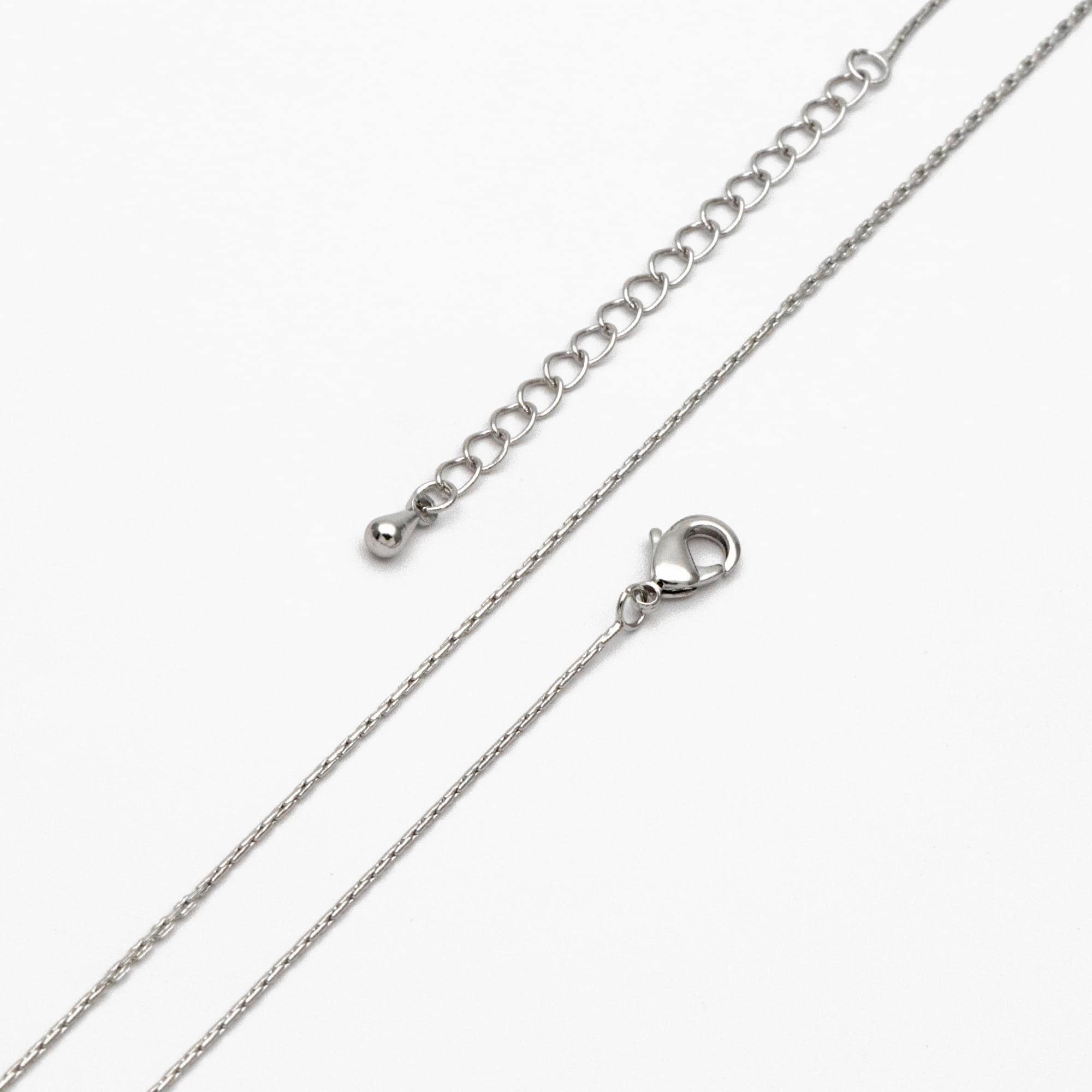 Gold/ Rhodium plated Brass Dainty Chains 0.8mm, 18 Inch Finished Necklace with 4cm Extender Chain, Ready to Wear (#LK-308)