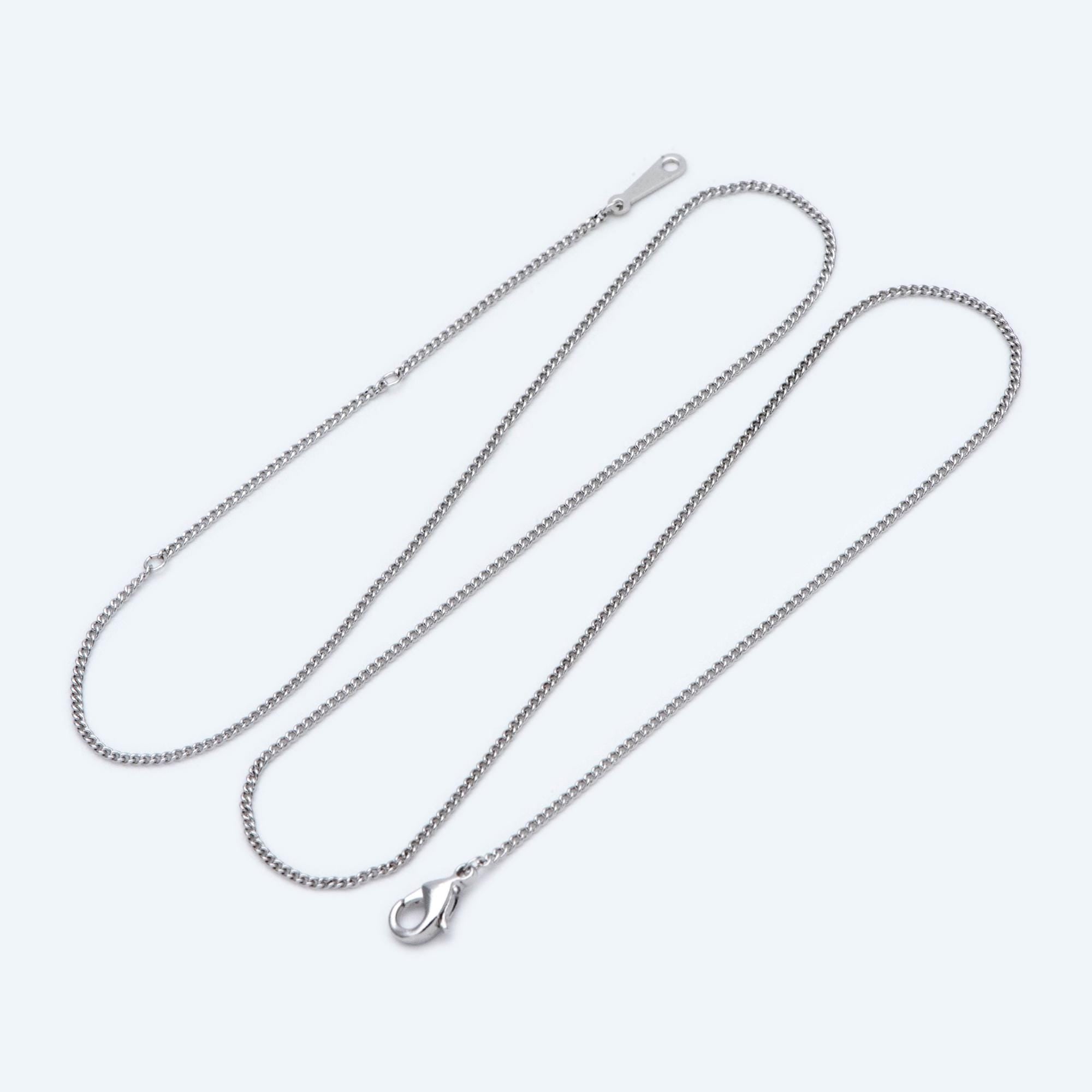 Gold/ Silver Dainty Curb Chains, Gold/ Rhodium plated Brass Finished Necklace, 16.5/ 17.5/ 20 Inches Adjustable, Ready to Wear (#LK-199)