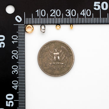 20pcs Gold/ Silver Rondelle Spacer Beads 3.5/ 6mm, Gold/ Rhodium plated Brass Large Hole Saucer Beads (GB-239)