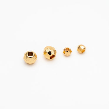 20pcs Gold plated Brass Faceted Spacer Beads 4/6mm, Jewelry Supply (GB-1400)