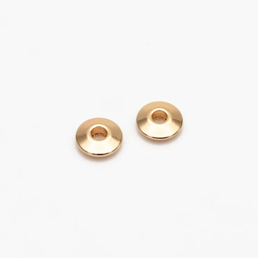 20pcs Gold Round Coin Spacer Beads 5.5mm, Real Gold plated Brass Spacer Beads (GB-2916)