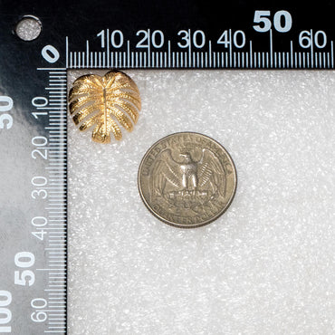 10pcs Gold/ Silver Tone Monstera Leaf Earrings, Real Gold/ Rhodium Plated Brass, Dainty Stud Earrings (GB-4564)