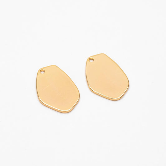 10pcs Gold/ Rhodium plated Brass Irregular Geometic Charm Pendants 20.5mm (GB-502)