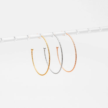 10pcs Large Circle Stud Earrings, Gold/ Rhodium plated Geometric Hoop Earring, 40/ 48mm (GB-1261)