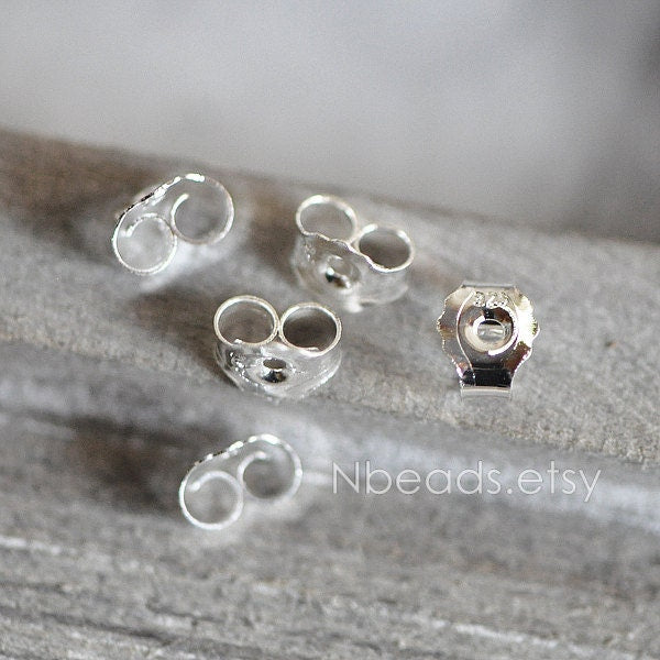 20pcs 925 Sterling Silver Ear Nuts Back Stoppers (CY-011)