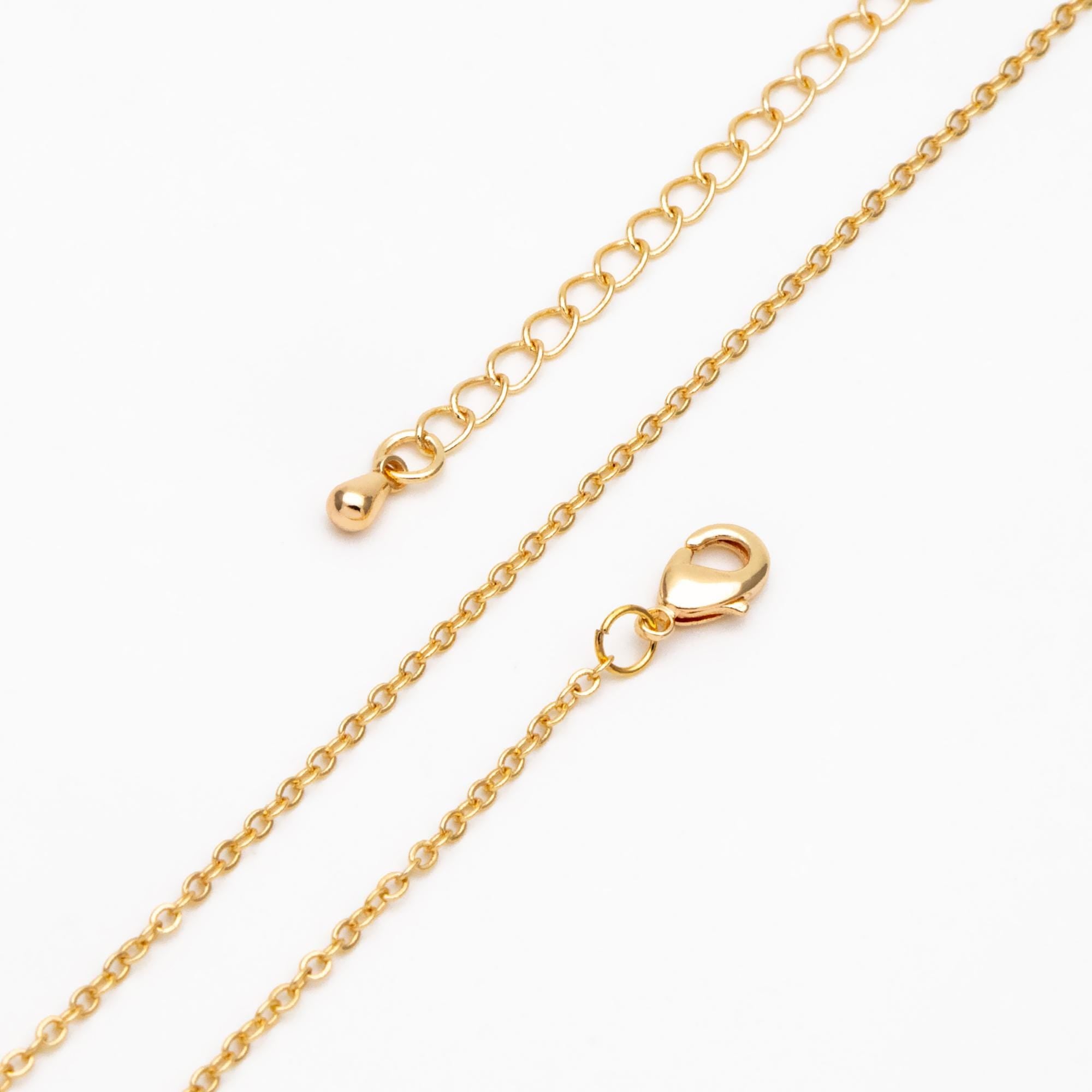 Gold Cable Chains 1.6mm, Finished Bracelet/ Anklet/ Necklace with Extender Chain, Ready to Wear (#LK-106-1.6)