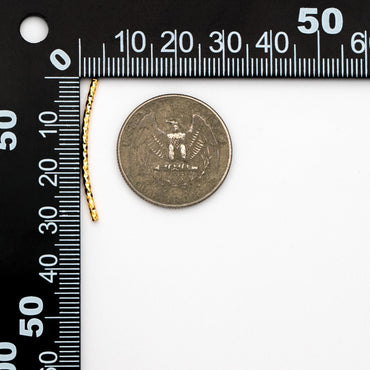 20pcs Gold plated Brass Curved Tube Beads, 30mm Long by 1.5mm Wide, Metal Bar Spacer Beads (GB-046-B)