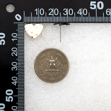 10pcs Gold/ Silver Hammered Heart Earrings, Real Gold/ Rhodium plated Brass, Geometric Earring Studs (GB-4567)