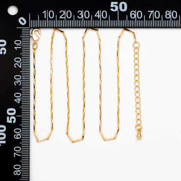 Gold Bar Chain 1.2mm, Finished Bracelet/ Anklet/ Necklace with Extender Chain, Ready to Wear (#LK-167-1.2)