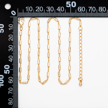 Gold Tube Chains 2mm, Finished Bracelet/ Anklet/ Necklace with Extender Chain, Ready to Wear (#LK-280)