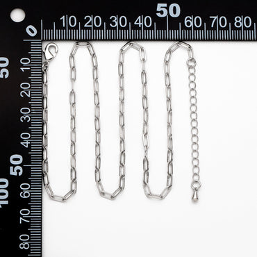 Gold/ Silver Oval Cable Chains 3mm, Finished Bracelet/ Anklet/ Necklace with Extender Chain, Ready to Wear (#LK-287-3)