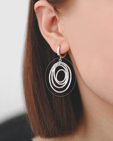 10pcs Gold/ Silver Oval Vortex Charms, Gold/ Rhodium plated Brass Oval Pendants, Dangle Earring Components (GB-2830)