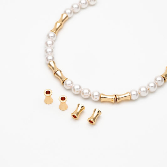 20pcs Gold plated Brass Tube Spacer Beads 8x5mm, DIY Jewelry Making Supplies Wholesale (GB-657)