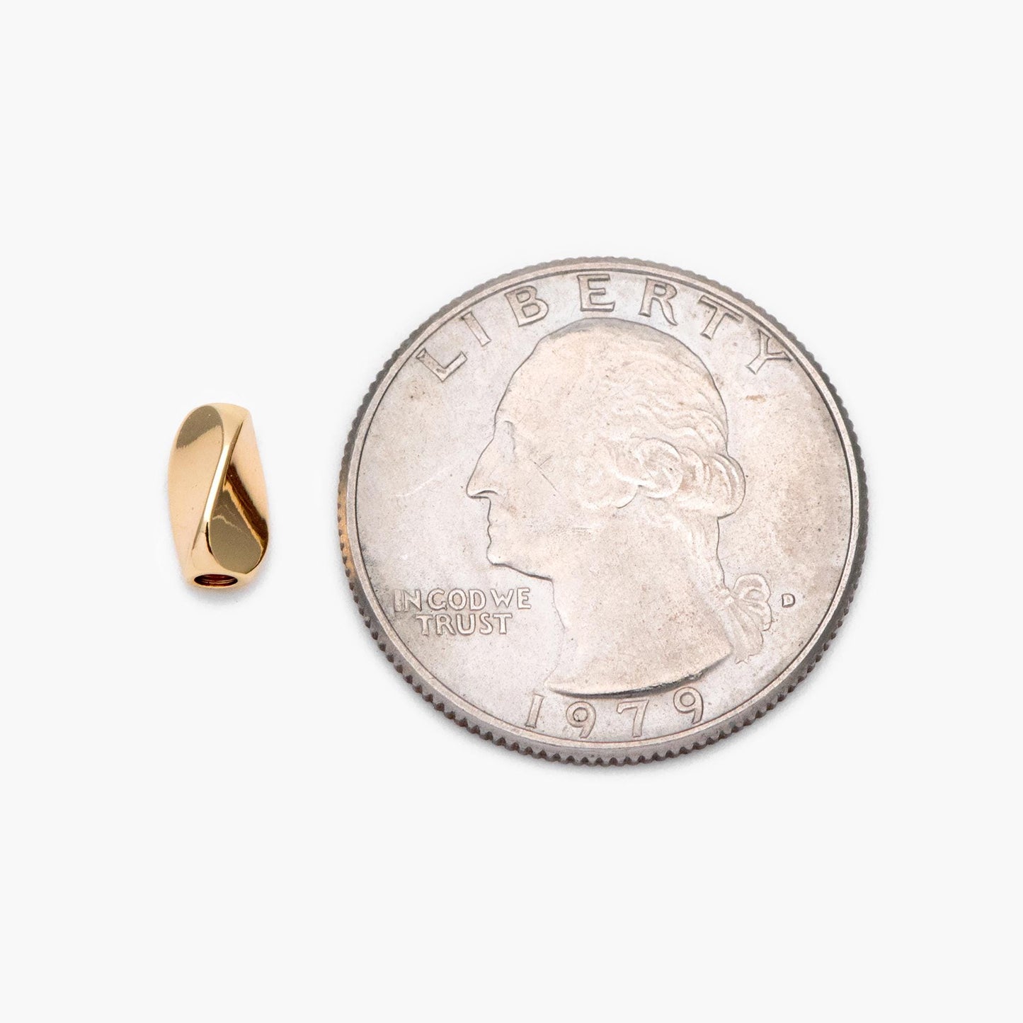 10pcs Gold Tube Beads 8x4.5mm, Real Gold plated Brass Tube Spacer Beads (GB-1393)