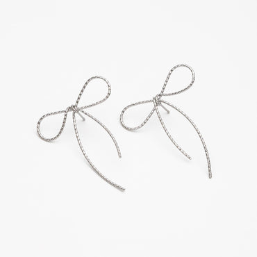 4pcs Gold/ Silver Bowknot Earrings, Gold/ Rhodium plated Brass, Minimalist Earrings, Jewelry Supplies (GB-4310)