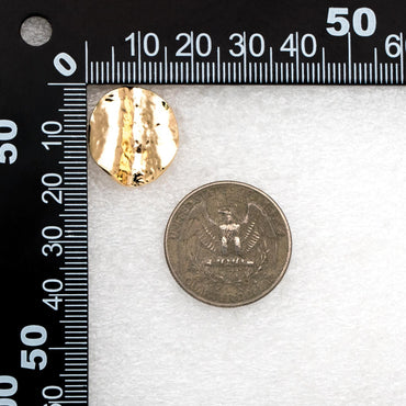 10pcs Gold Tone Waved Round Earrings, Real Gold plated Brass, Geometric Earring Studs (GB-4581)