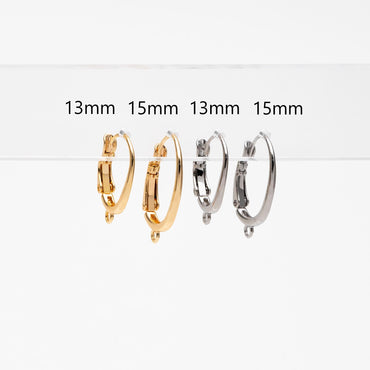 10pcs Gold/ Silver tone Oval Leverback Ear Hooks, Gold/ Rhodium plated on Brass, Earring Hoop Components (GB-1457)