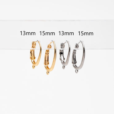 10pcs Gold/ Silver tone Oval Leverback Ear Hooks, Gold/ Rhodium plated on Brass, Earring Hoop Components (GB-1457)