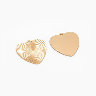 10pcs Gold Heart Charm Pendants, Earring Findings, Jewelry Making, Diy Material, Jewelry Supplies (GB-3274-C)