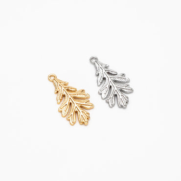 10pcs Gold Oak Tree Leaf Charm, Earring Findings, Jewelry Making, Diy Material, Jewelry Supplies (GB-214-A)