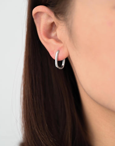 10pcs Gold/ Silver Oval Hoop Earrings, Gold/ Rhodium plated Brass, Geometric Earring Hoops (GB-1656-D)