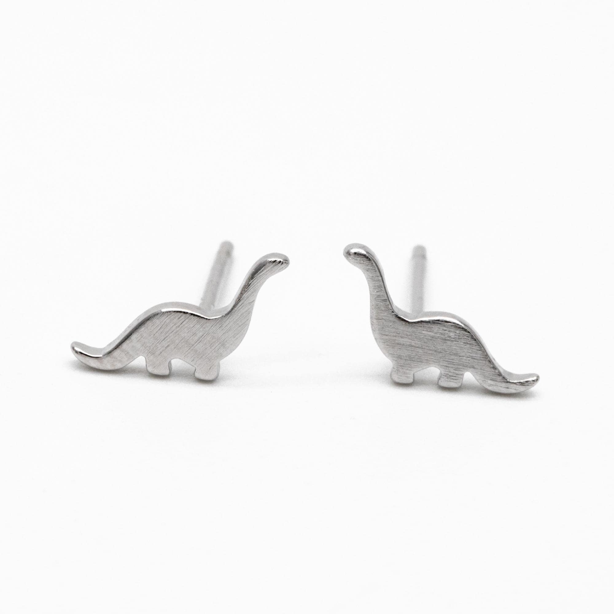10pcs Gold/ Silver Brushed Dinosaur Earrings 6.5x10mm, Tiny Stud Earrings (GB-4209)