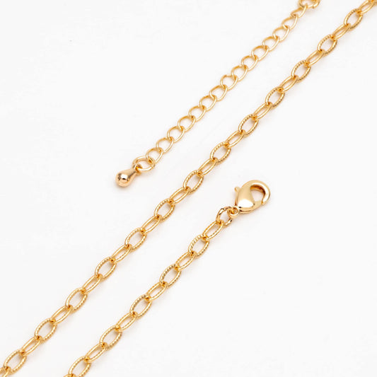 Gold/ Silver Oval Cable Chains 3mm, Finished Bracelet/ Anklet/ Necklace with Extender Chain, Ready to Wear (#LK-333-3)