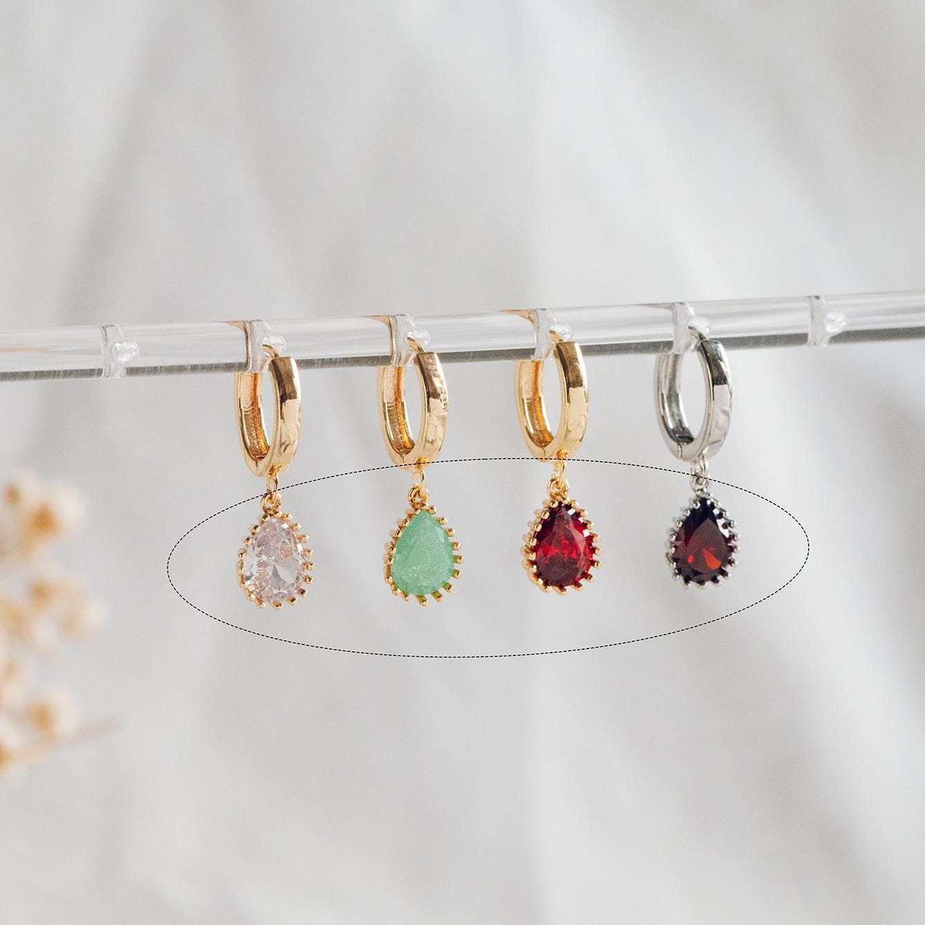 10pcs CZ pave Gold/ Silver tone Teardrop Charms 11x7mm, Gold/ Rhodium Plated Brass Drop Pendants (GB-1026)