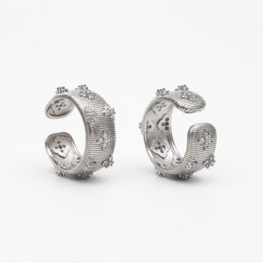 4pcs CZ Pave Gold/ Silver Tone Flower Finger Ring, Everyday Ring, Modern Style Ring, Fashion Rings, Dainty Rings (#JZ-060)