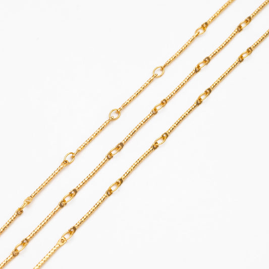 Gold/ Rhodium plated Brass Bar Chains, 15.5mm Stick Bar connector, Jewelry Craft Chain Wholesale (#LK-425)/ 1 Meter=3.3 ft
