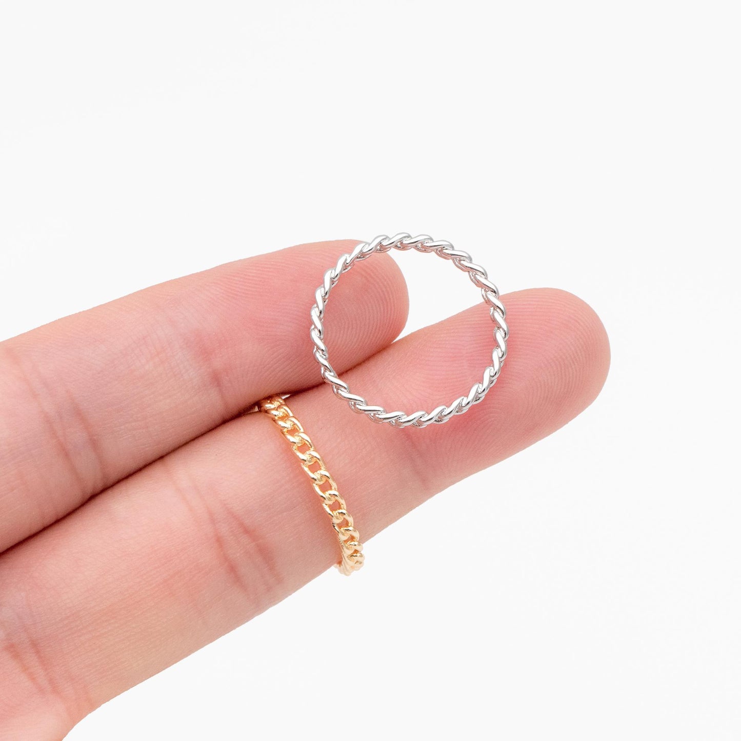 4pcs Gold/ Silver tone Ring 20mm Round, Gold/ Rhodium plated Brass, Closed Dangle Circle Charm Connectors (#JZ-036)