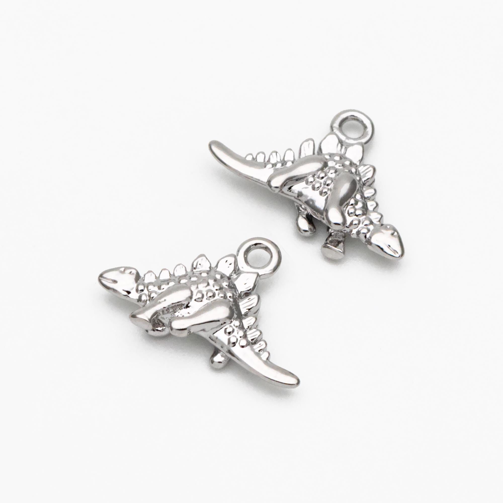 10pcs Gold/ Silver Tiny Dinosaur Charm, Jewelry Making, Diy Material, Jewelry Supplies (GB-2650-A)