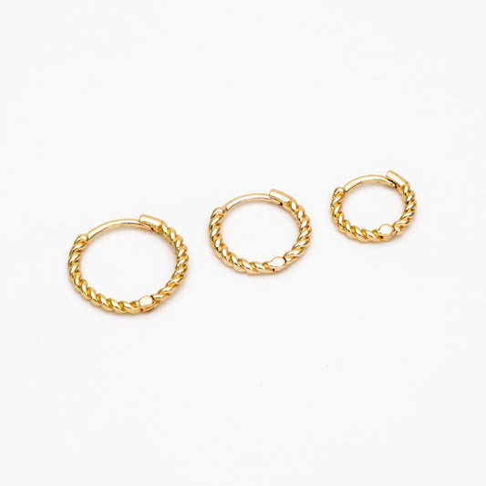 10pcs Gold/ Silver Minimalist Hoop Earrings 11/ 13/ 15mm, Gold Huggie Earrings, Huggie Hoops (GB-3457)