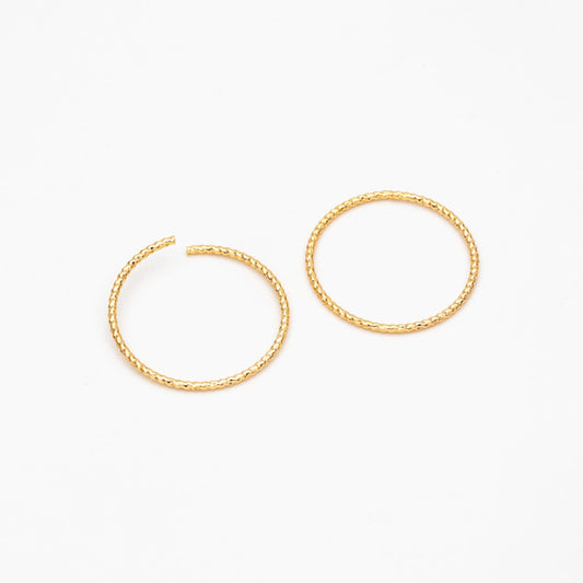 20pcs Gold Round Link Charm Connectors 20mm, Real Gold plated Brass Open Ring Loops, Geometric Hoop Circle Pendants (GB-388)