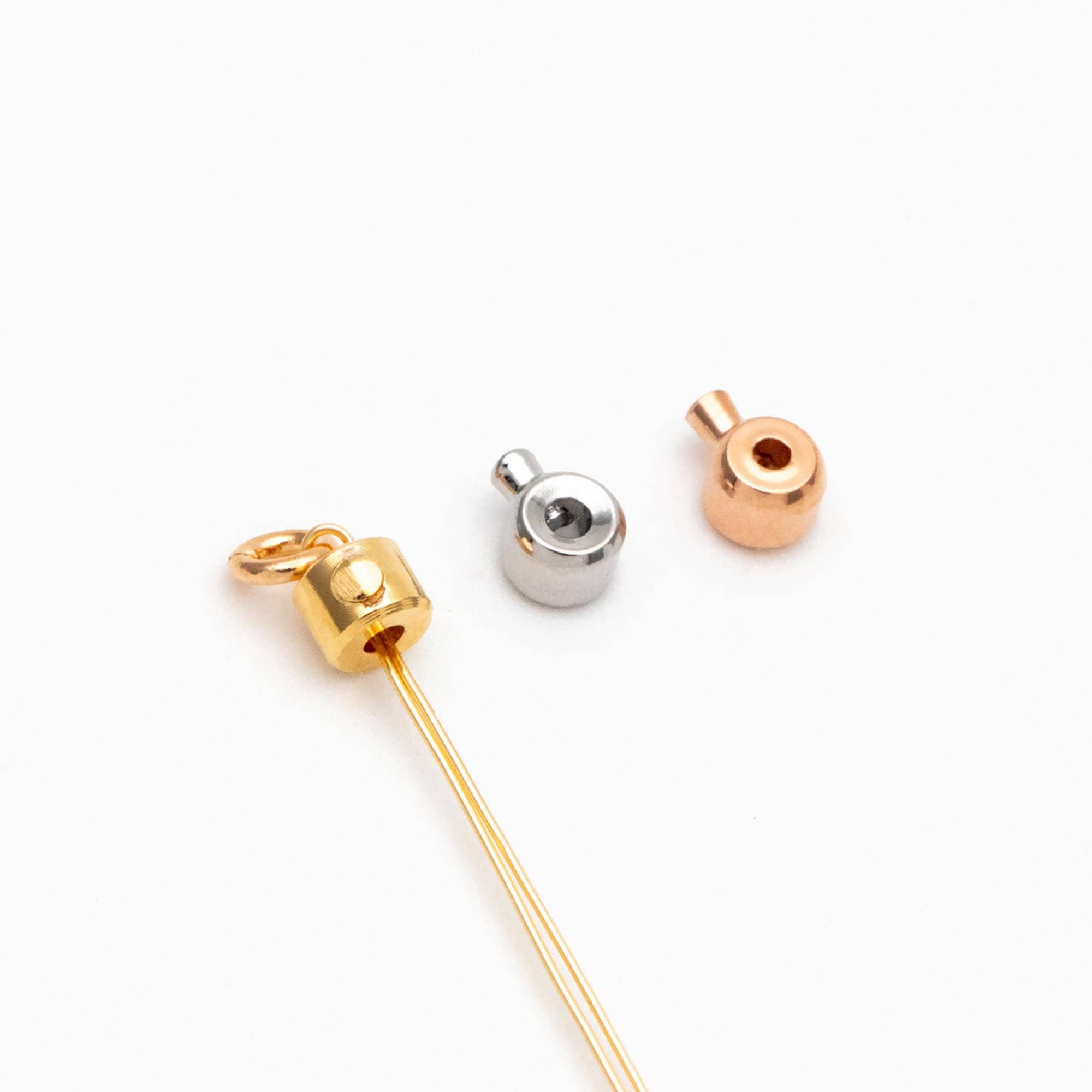 10pcs Gold/ Silver/ Rose Gold Crimp Beads, Rondelle Crimp 3x2mm, Fit Soft Wire/ Cord Only (GB-400)