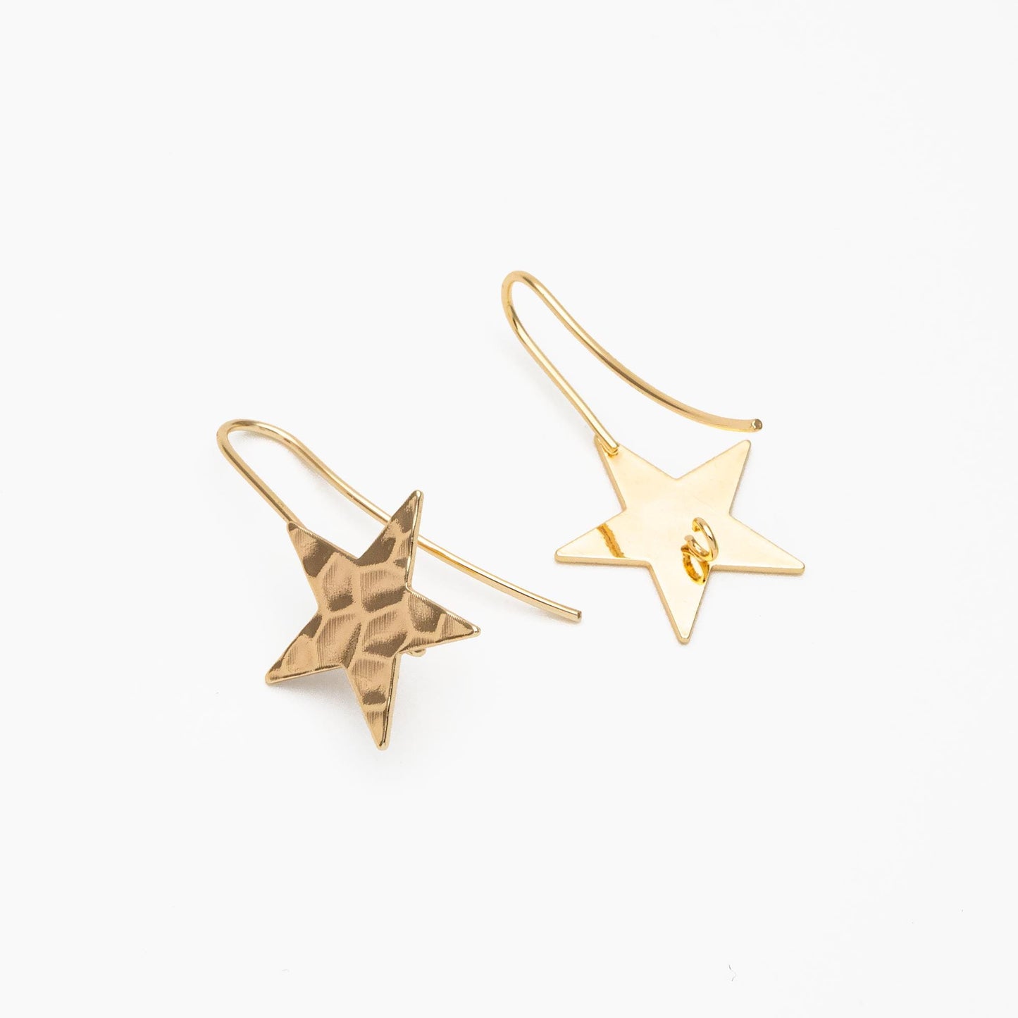 10pcs Gold plated Brass Star Ear Hook with loop, 30x19mm, Simple Earwires Earring Post Components (GB-426)