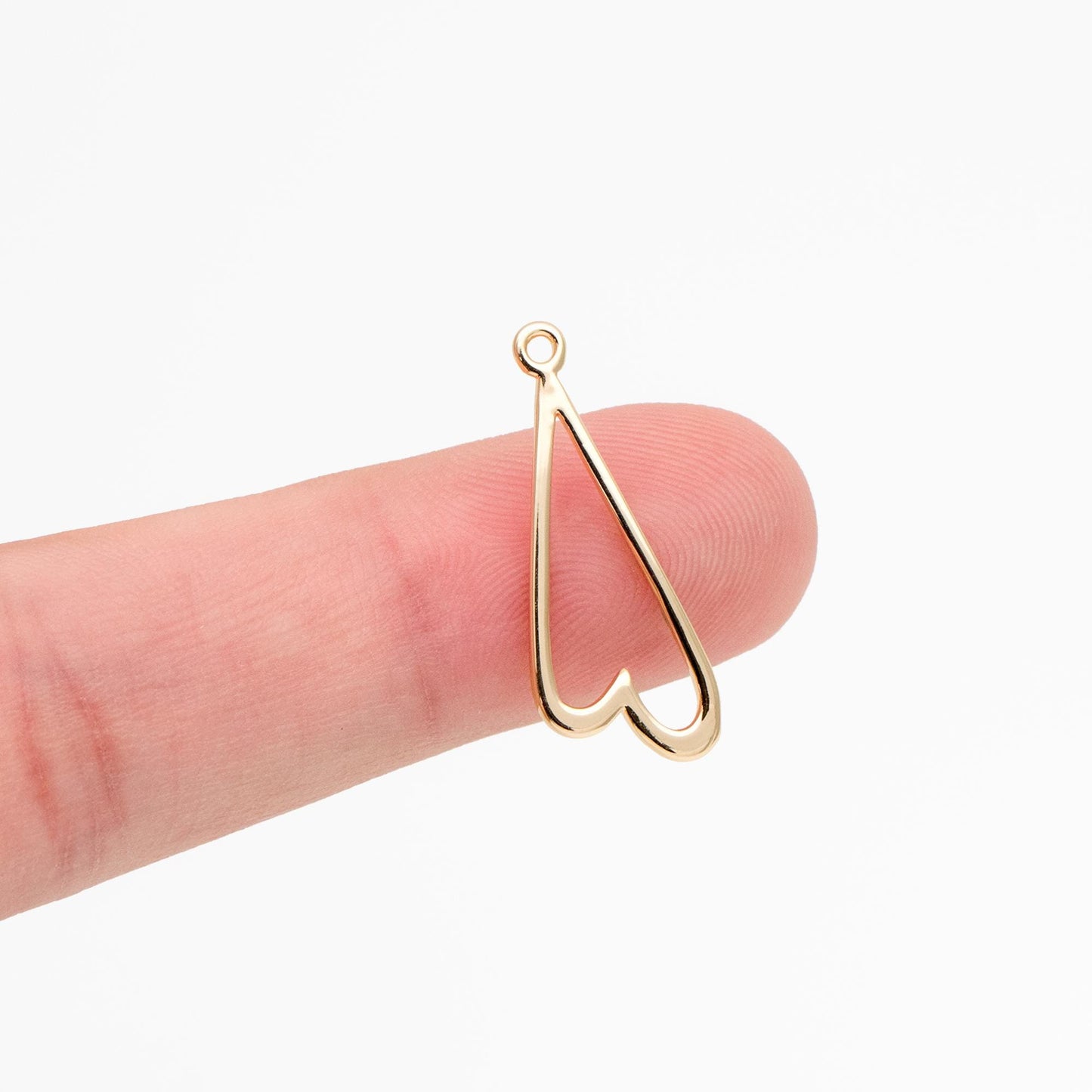 10pcs Gold plated Brass Heart Charm Pendants (GB-432)